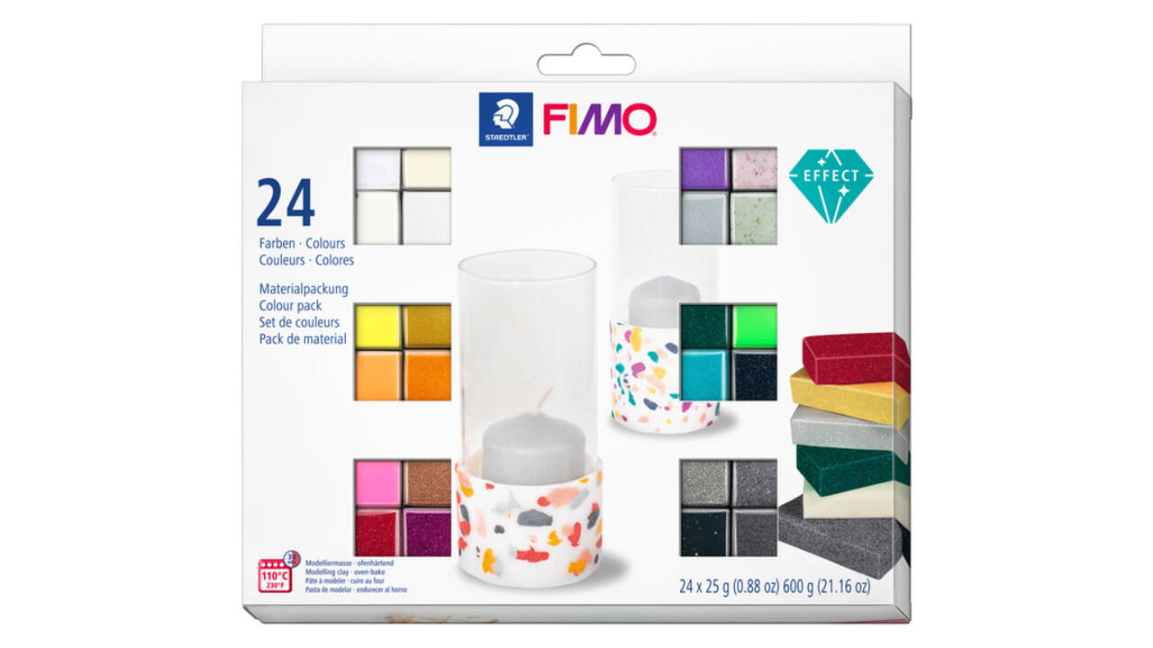 Klei Fimo  effect colour pak à 24 kleuren