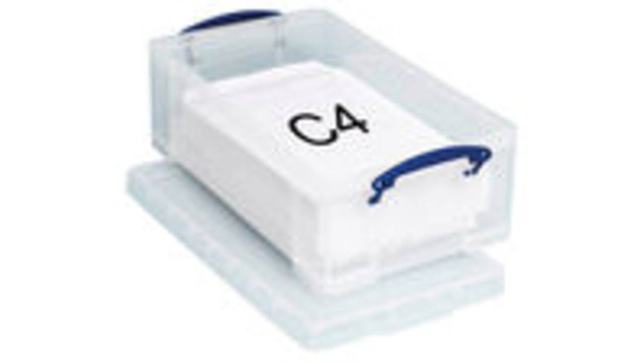 Opbergbox Really Useful 4 liter 30 vakken 395x255x88mm transparant wit