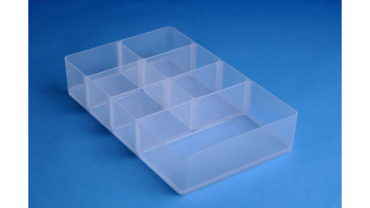 Vakkenverdeler Really Useful 9 liter 7 vakken 345x215x70mm transparant