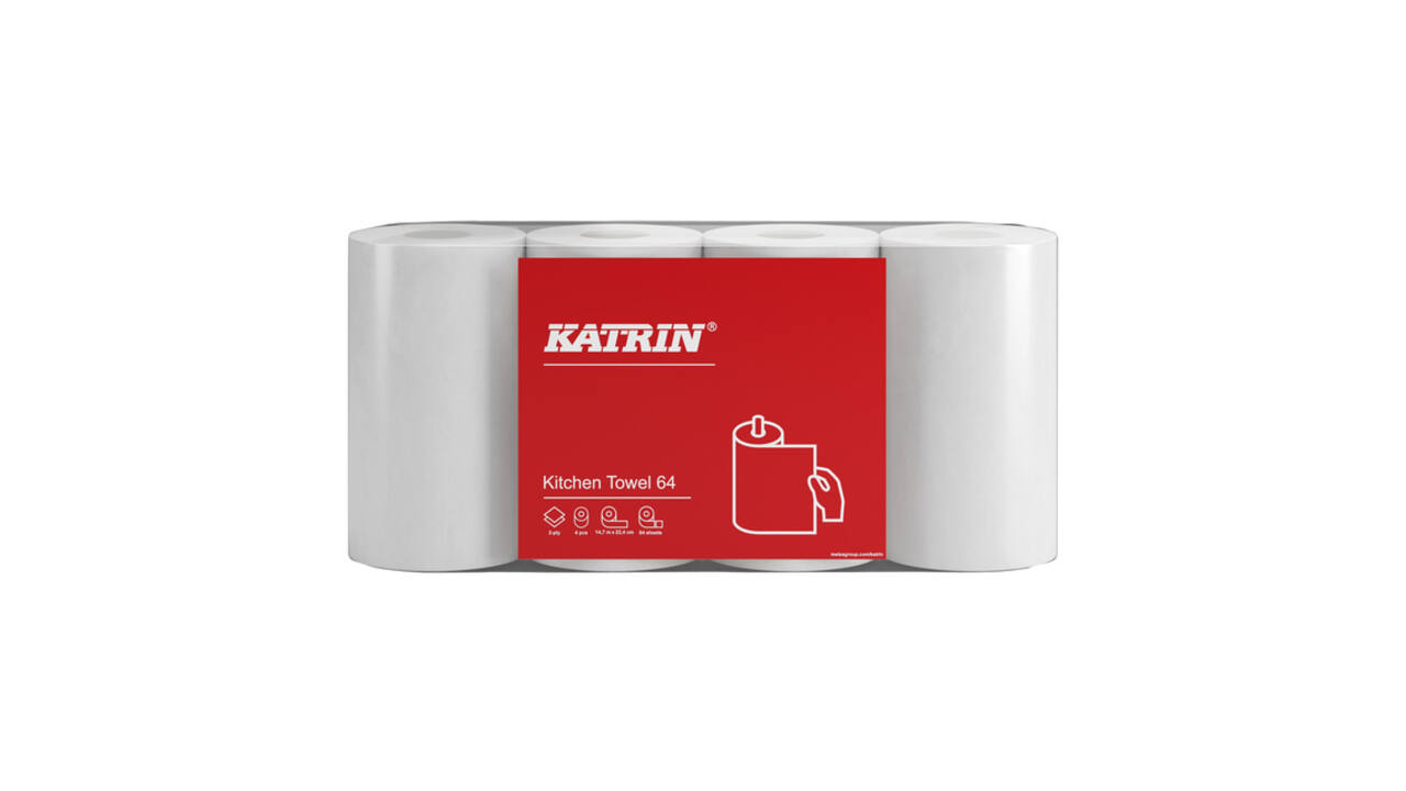 Keukenrol Katrin 2-laags 64 vel wit 87075