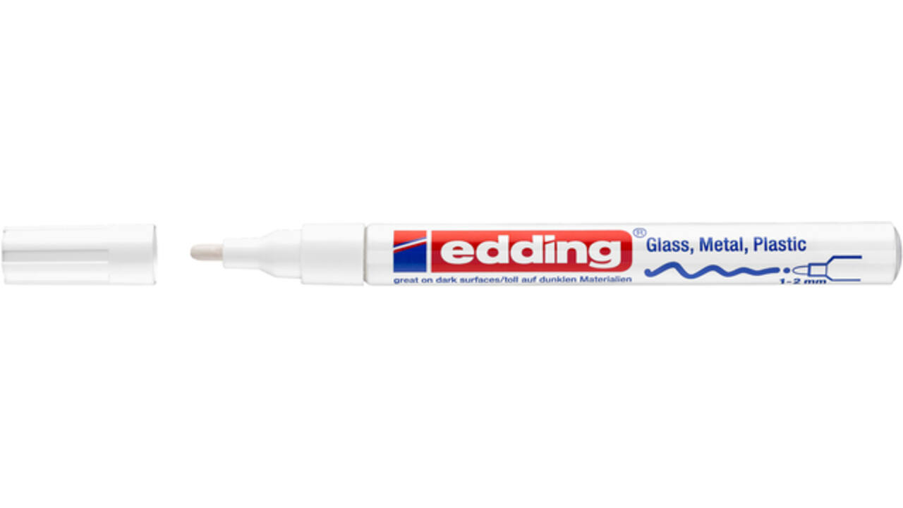 Paintmarker edding 751 op oliebasis 1-2mm creatief wit