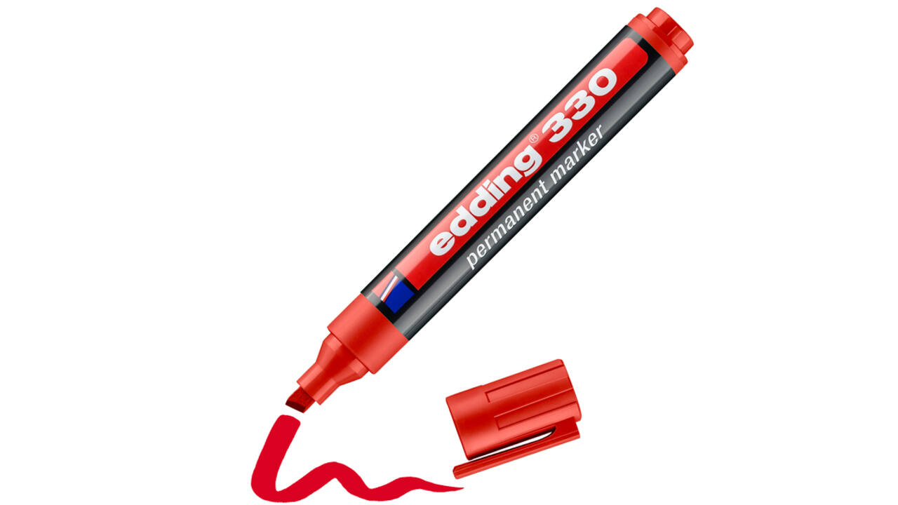 Viltstift edding 330 schuin 1.5-5mm rood