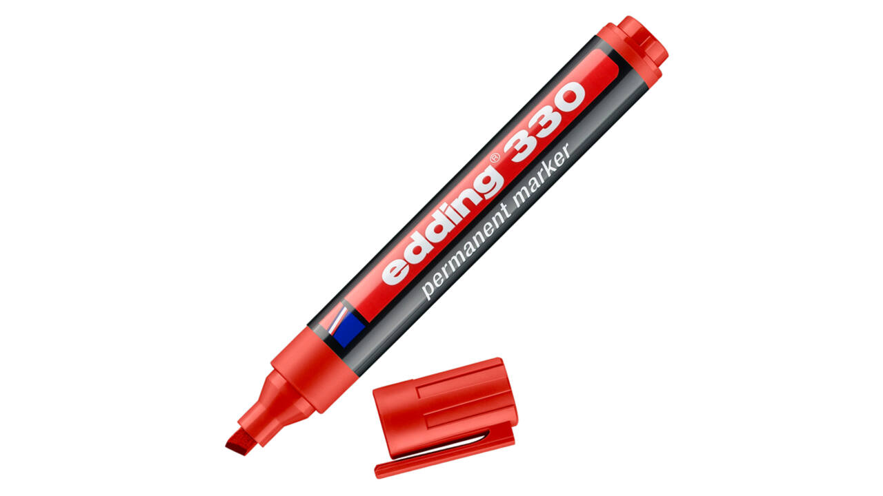 Viltstift edding 330 schuin 1.5-5mm rood