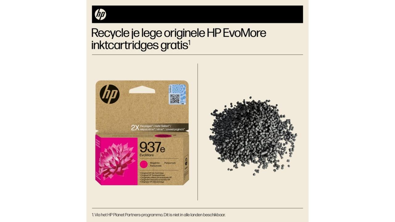 Inktcartridge HP 4S6W7NE 937E Evomore rood