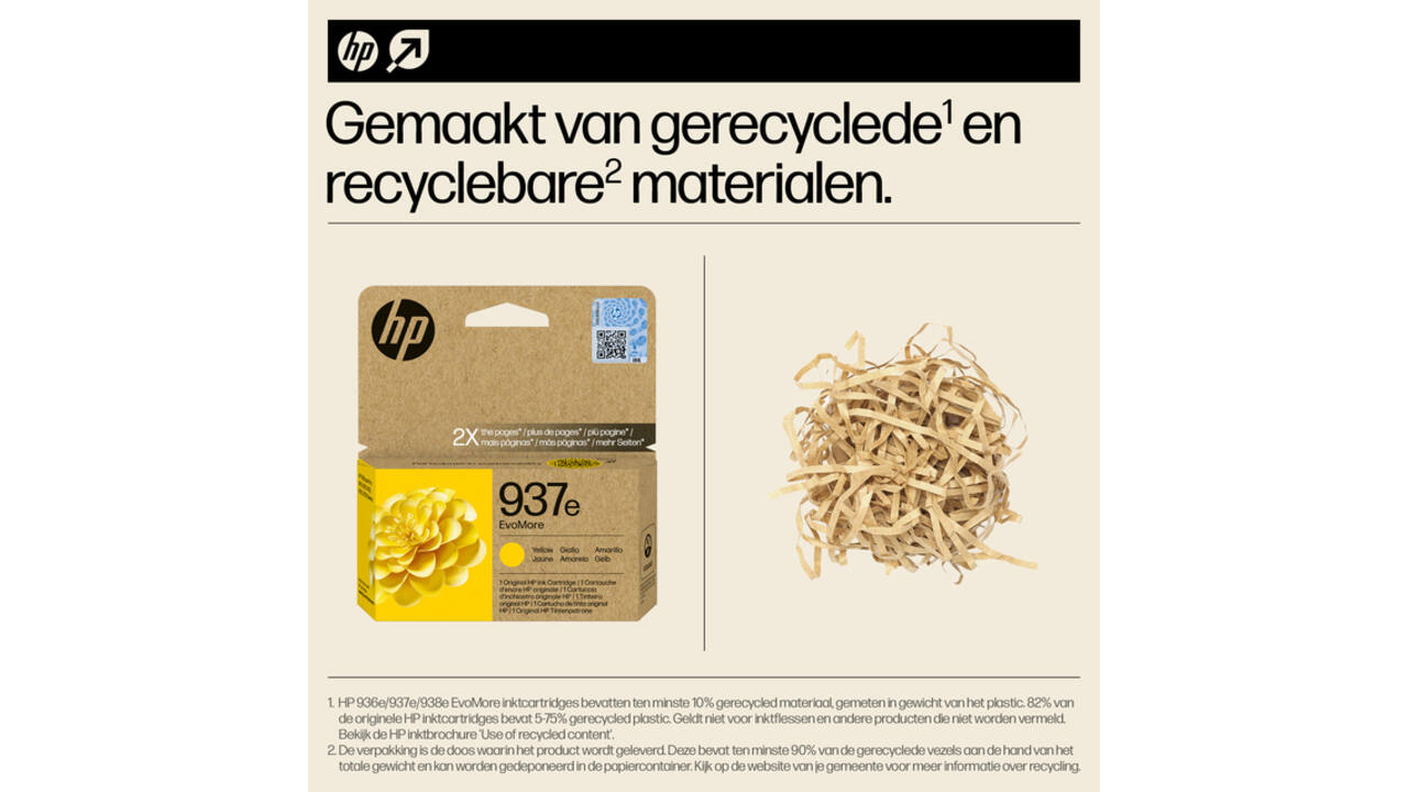 Inktcartridge HP 4S6W8NE 937E Evomore geel