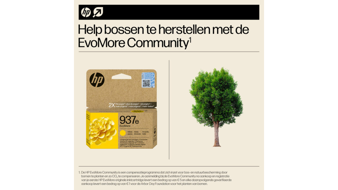 Inktcartridge HP 4S6W8NE 937E Evomore geel