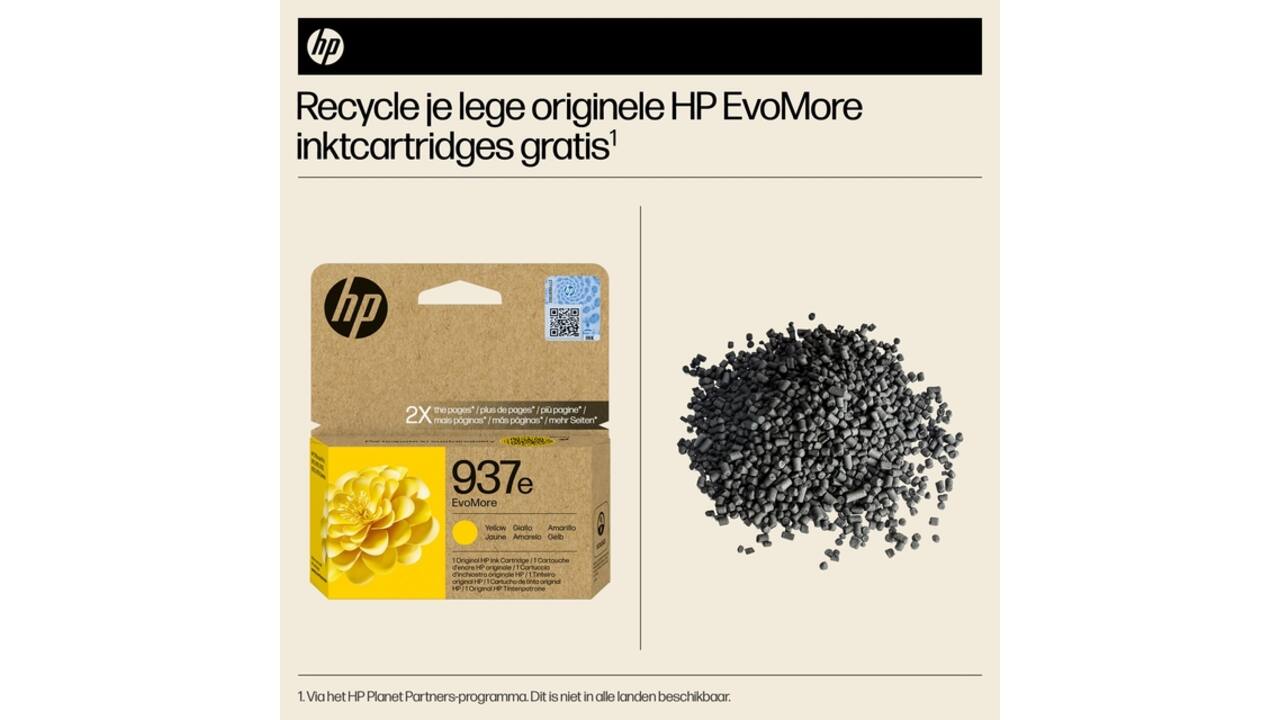 Inktcartridge HP 4S6W8NE 937E Evomore geel