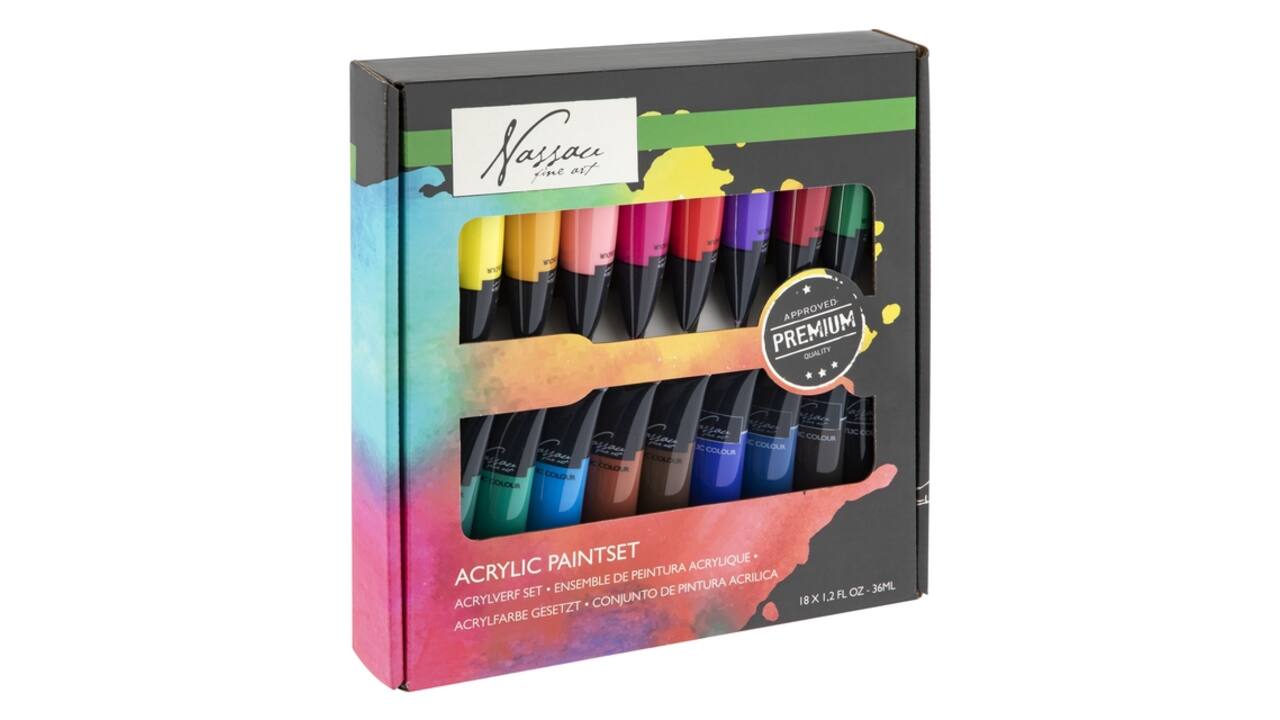 Acrylverf Nassau fine art doos à 18 tubes à 36ml
