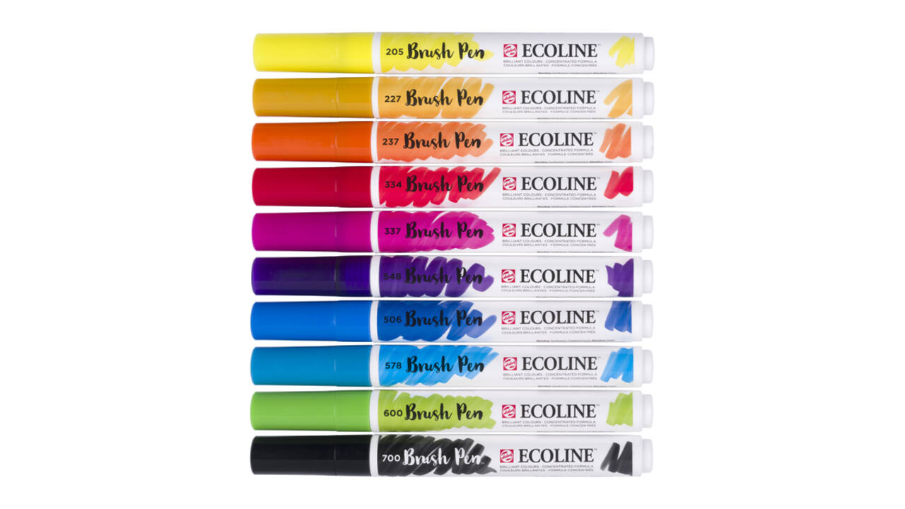 Brushpen Talens Ecoline set à 10 stuks primair
