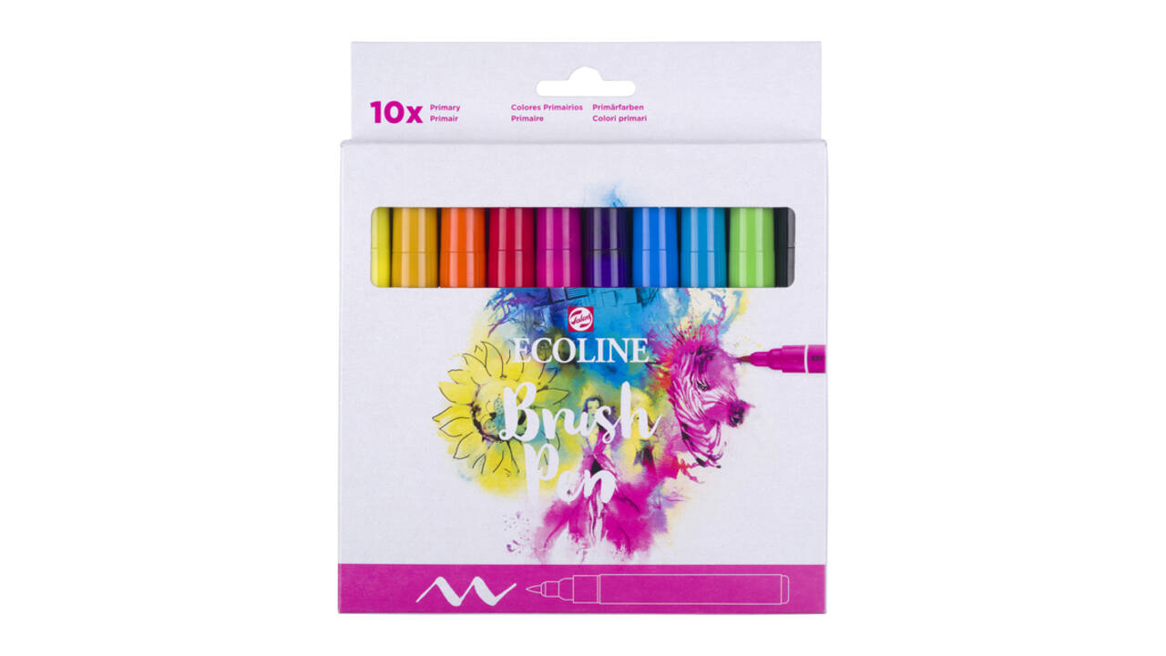 Brushpen Talens Ecoline set à 10 stuks primair