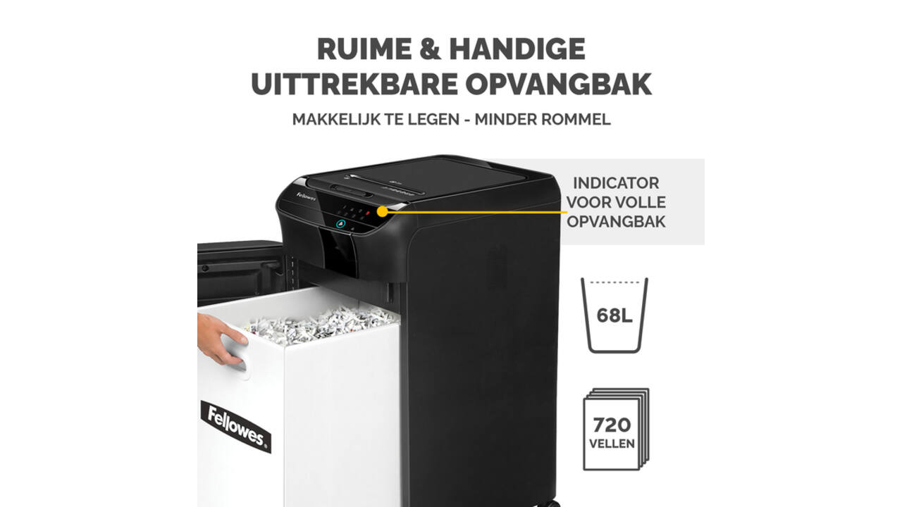 Papiervernietiger Fellowes Automax 450C snippers 4x38mm zwart