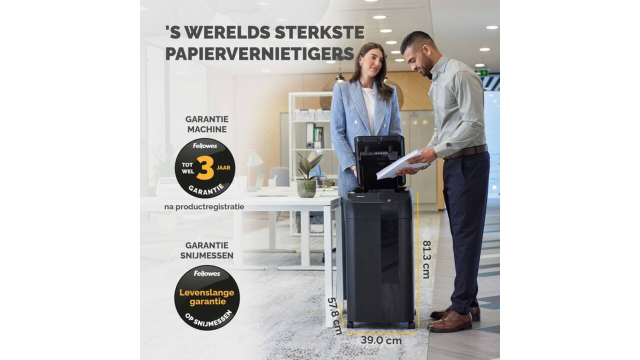 Papiervernietiger Fellowes Automax 450C snippers 4x38mm zwart
