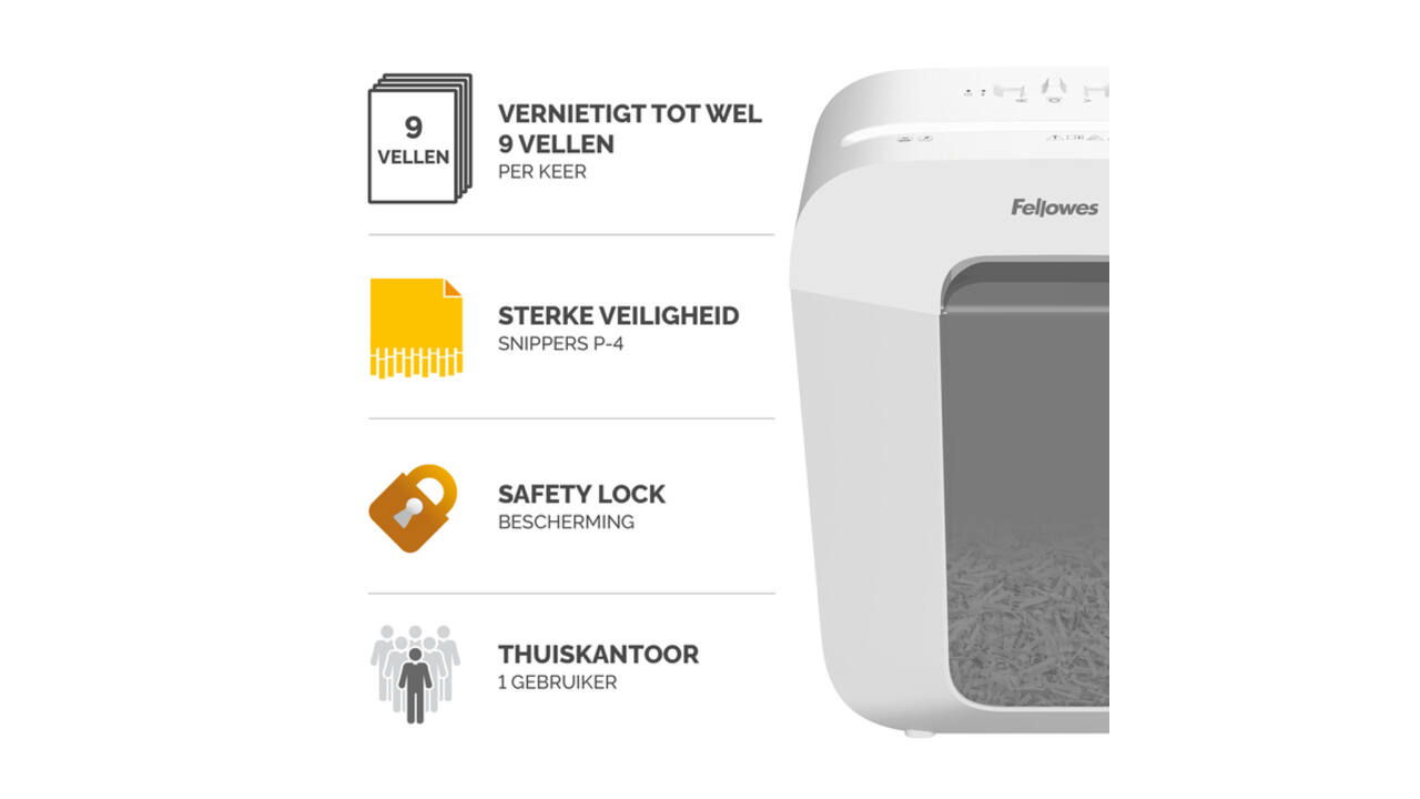 Papiervernietiger Fellowes Powershred LX50 snippers 4x37mm wit