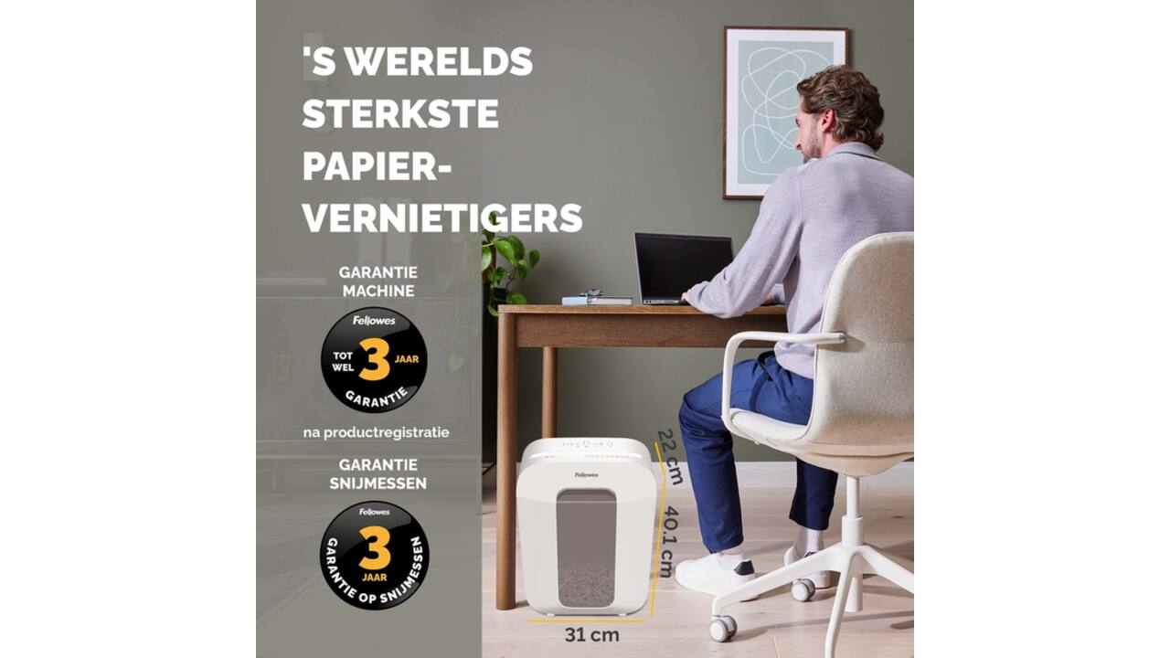 Papiervernietiger Fellowes Powershred LX50 snippers 4x37mm wit