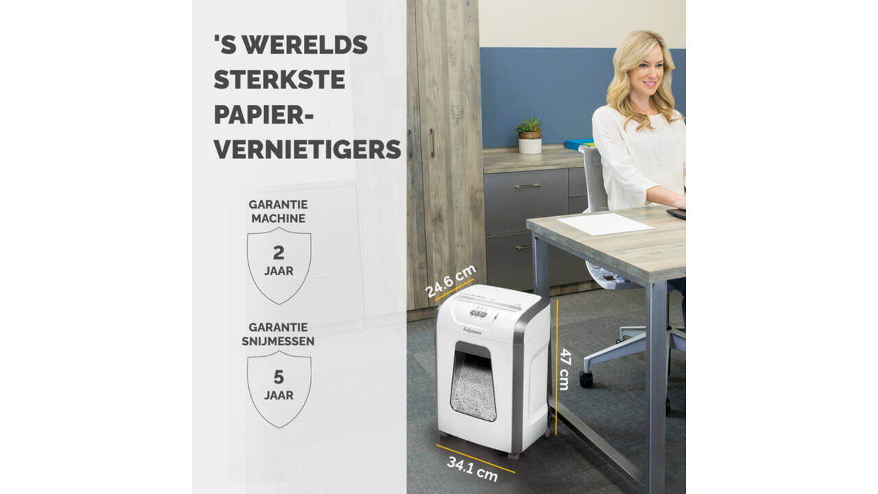 Papiervernietiger Fellowes Powershred 15C snippers 4x40mm wit