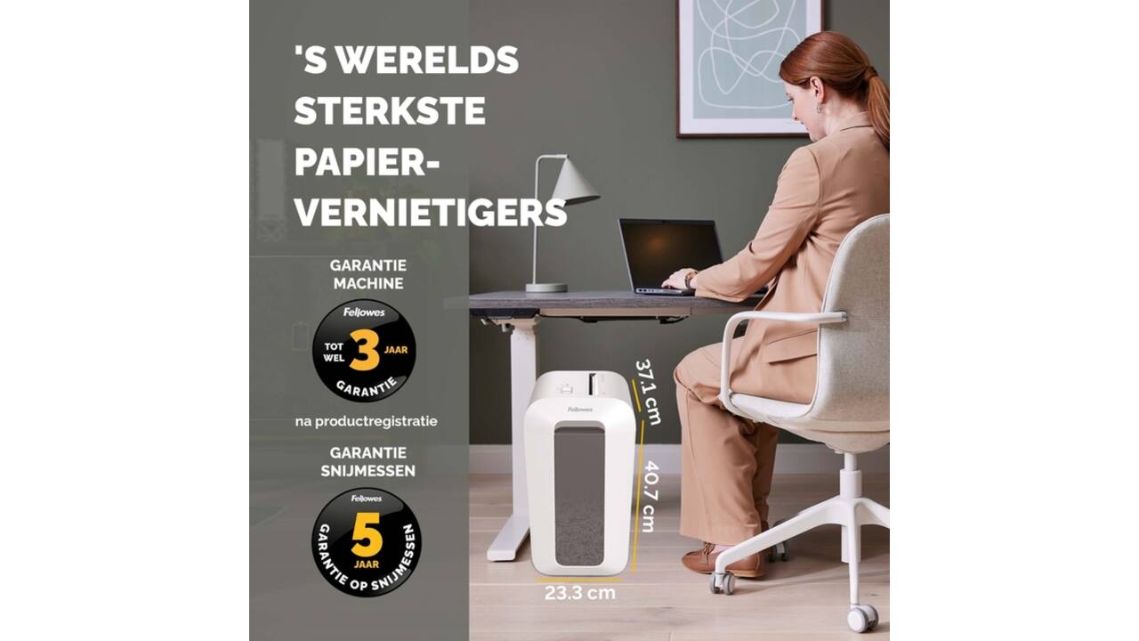 Papiervernietiger Fellowes Powershred LX65 snippers 4x40mm wit
