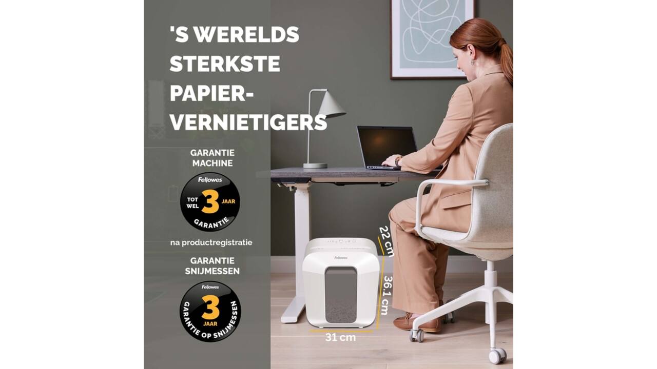Papiervernietiger Fellowes Powershred LX25 snippers 4x37mm wit
