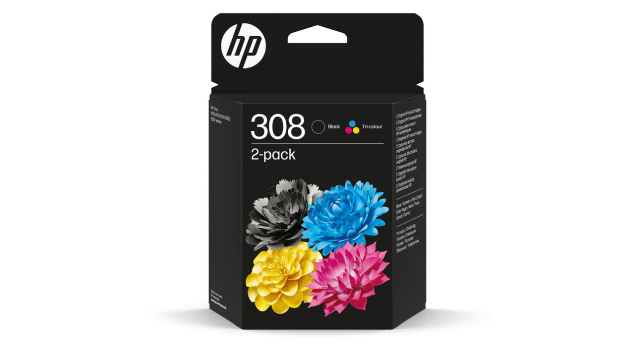 Inktcartridge HP 6L6S6UE 308 zwart + 3 kleuren