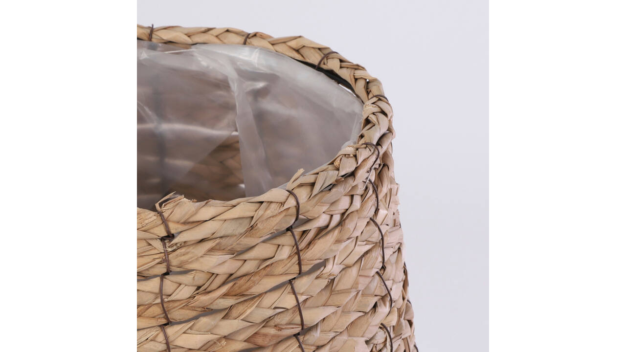 Plantenmand Mica Avalon zeegras rond 31x30cm lichtbruin