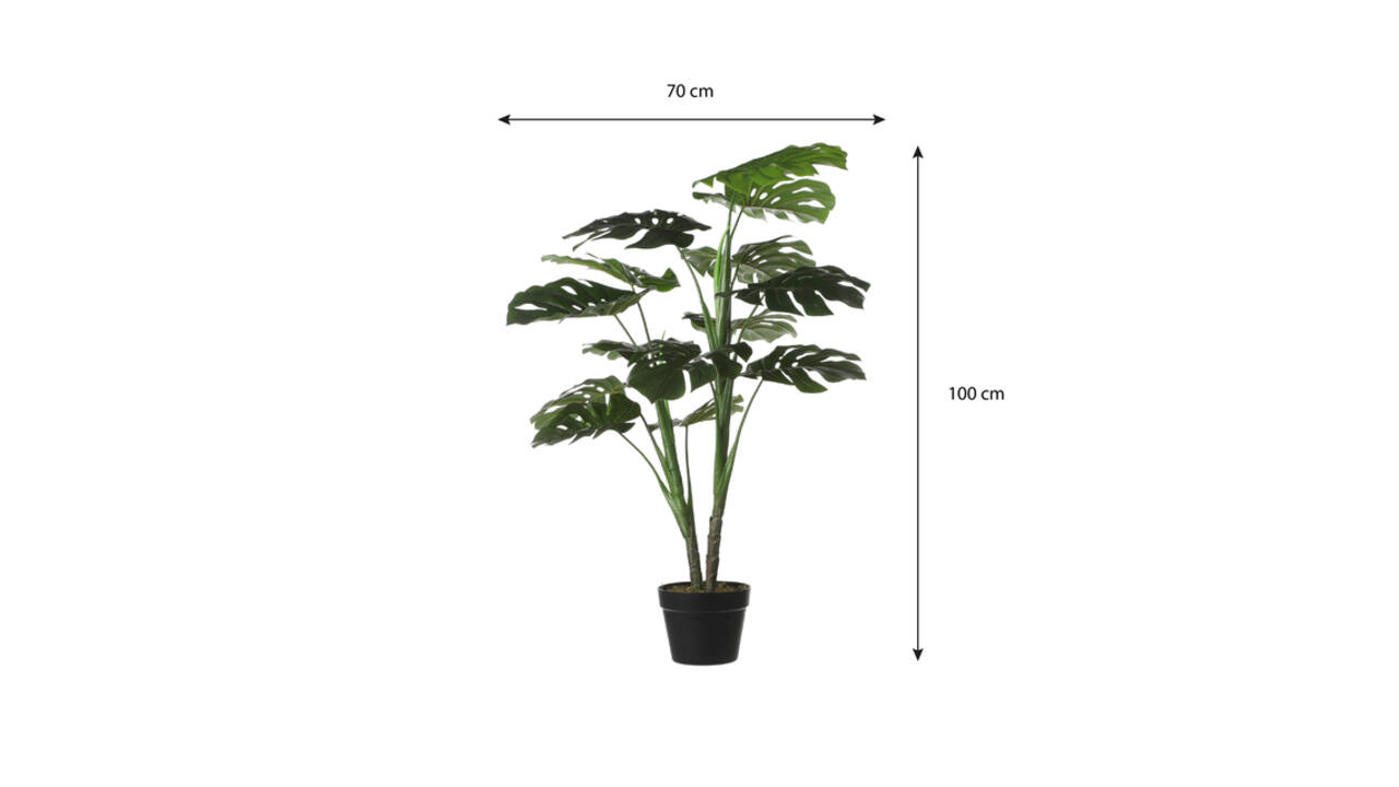 Kunstplant Mica Monstera in plastic pot 100x70cm