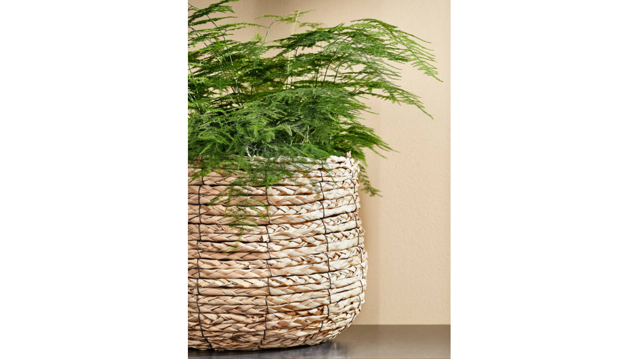 Plantenmand Mica Avalon zeegras rond 26x26cm lichtbruin