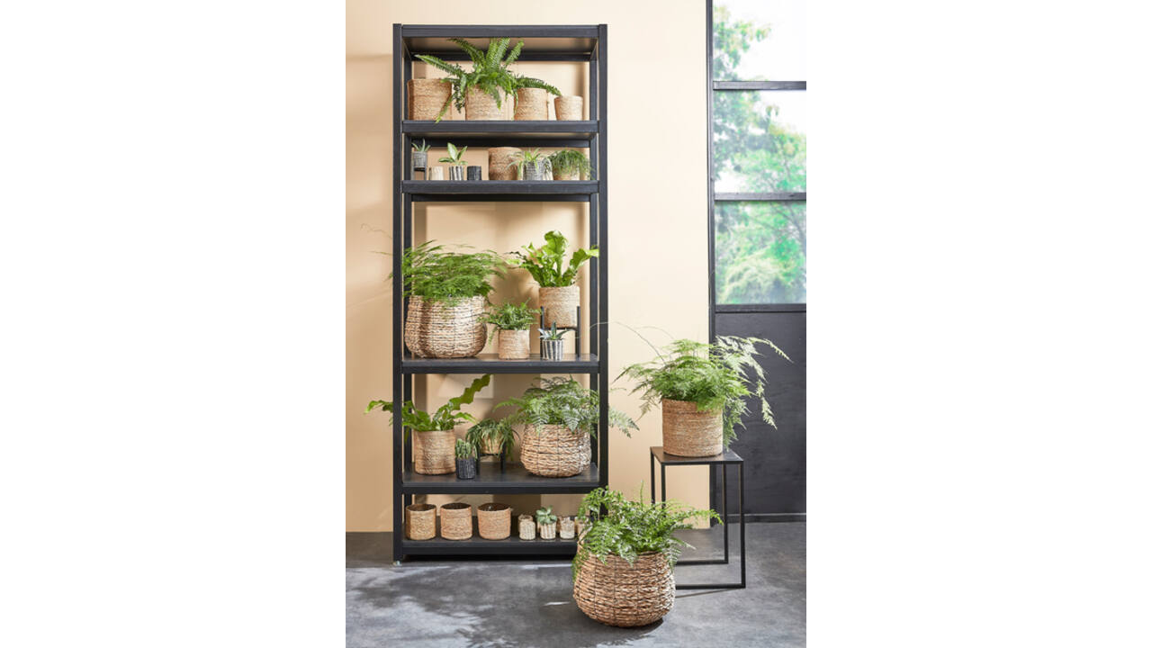 Plantenmand Mica Avalon zeegras rond 26x26cm lichtbruin