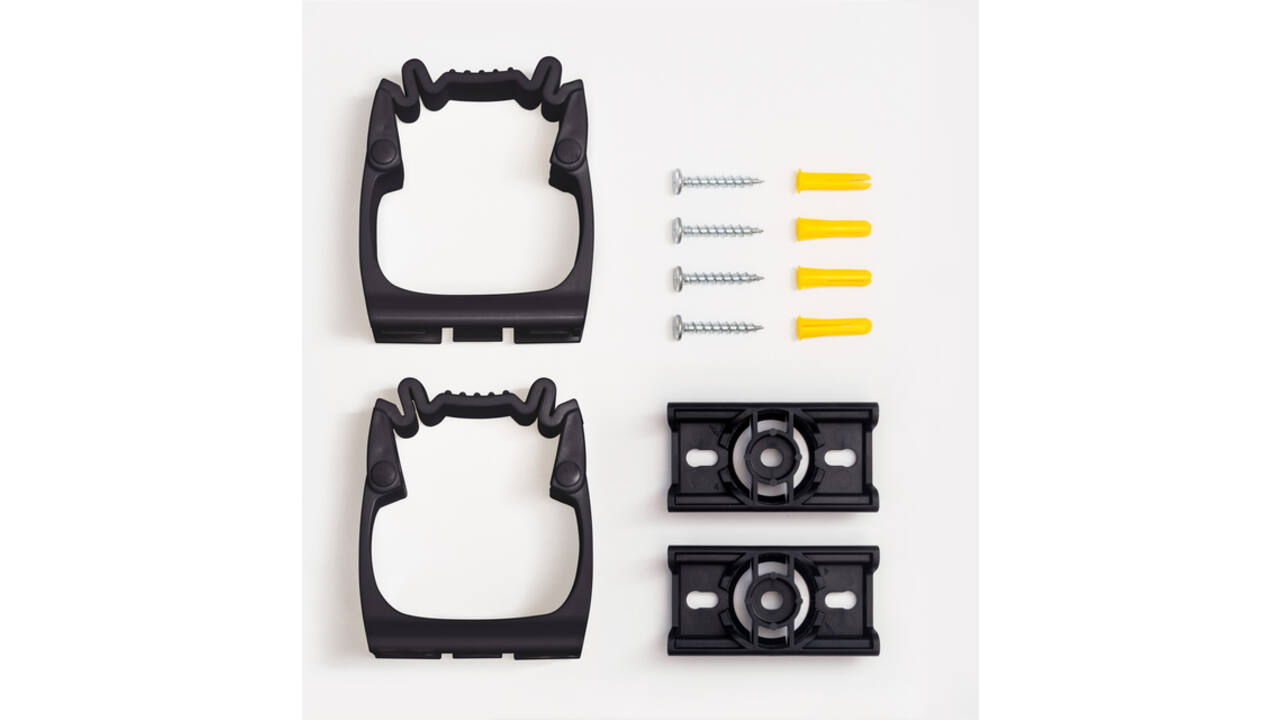 Wandhouder Toolflex One 2 klemmen met adapter ø 15/35 mm zwart