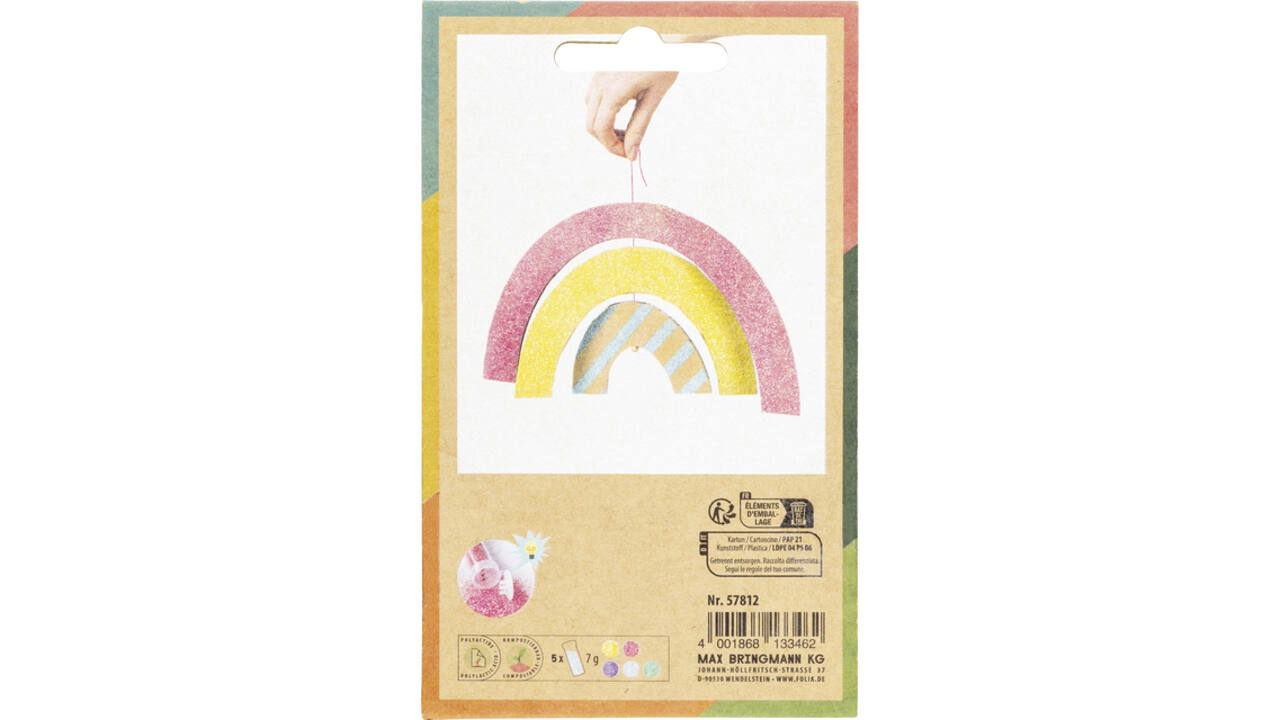 Glitterpoeder Bio Folia Rainbow 7gr 5 kleuren
