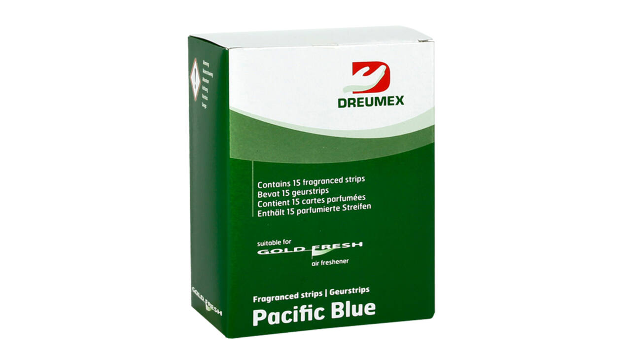 Luchtverfrisser Dreumex Gold Fresh Pacific Blue 15 strips