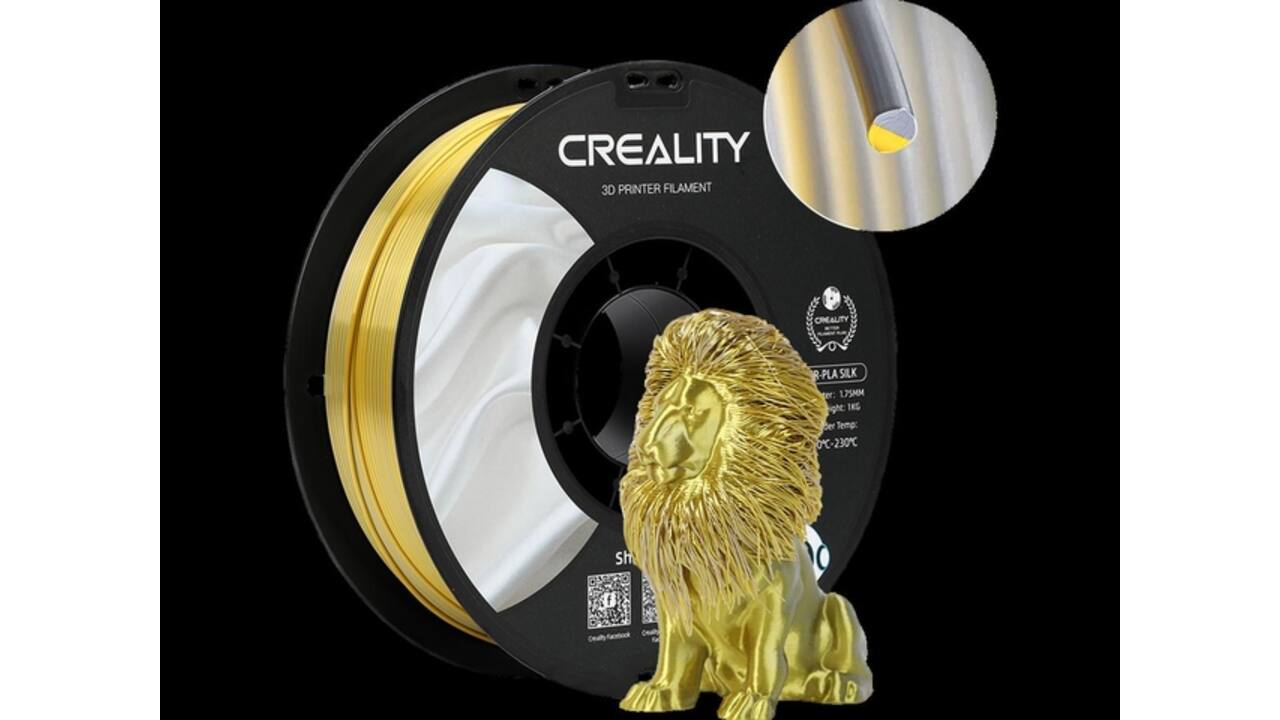 3D Filament Creality PLA 1.75mm Silk goud zilver 1kg