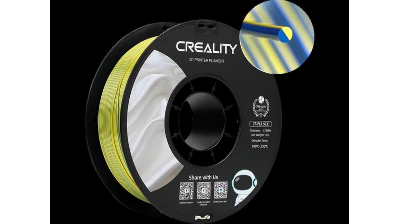 3D Filament Creality PLA 1.75mm Silk geel blauw 1kg