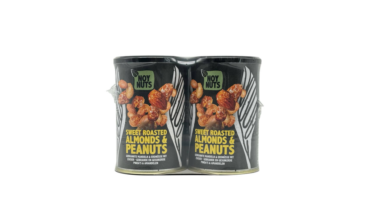 Pinda's NoyNuts gesuikerd en gebrand met amandelen blik 135 gram