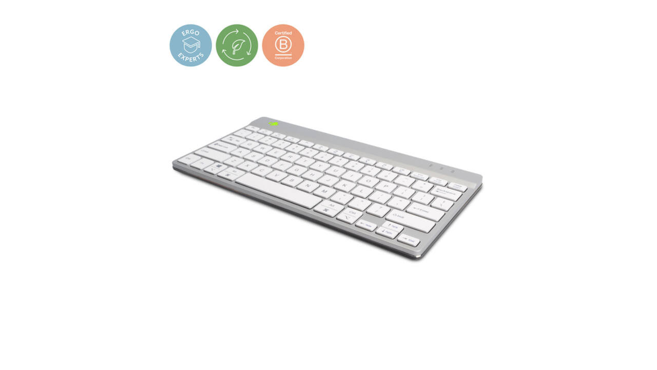 Toetsenbord R-Go Ergonomisch Compact Break draadloos QWERTY wit
