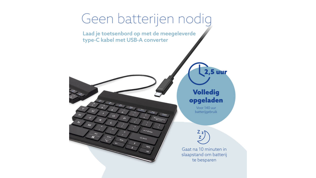 Toetsenbord R-Go Split Break QWERTY WL zwart