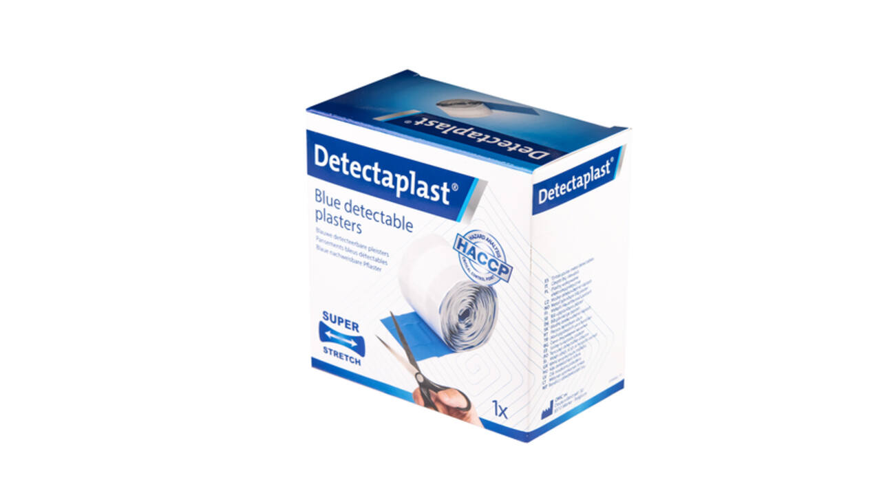 Elastische blauwe textielpleister Detectaplast 6cmx5m
