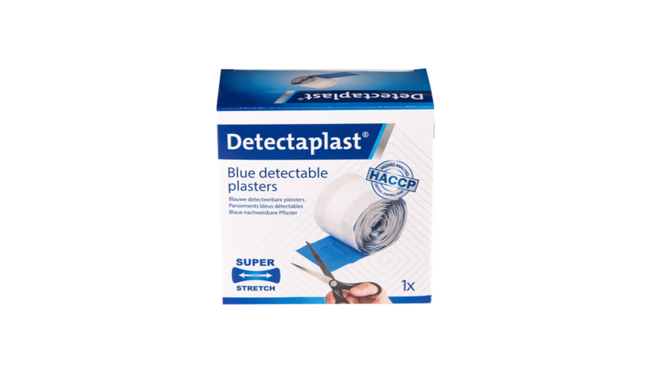 Elastische blauwe textielpleister Detectaplast 6cmx5m