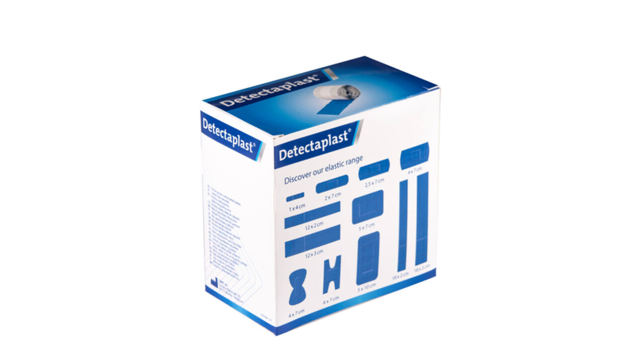 Elastische blauwe textielpleister Detectaplast 6cmx5m