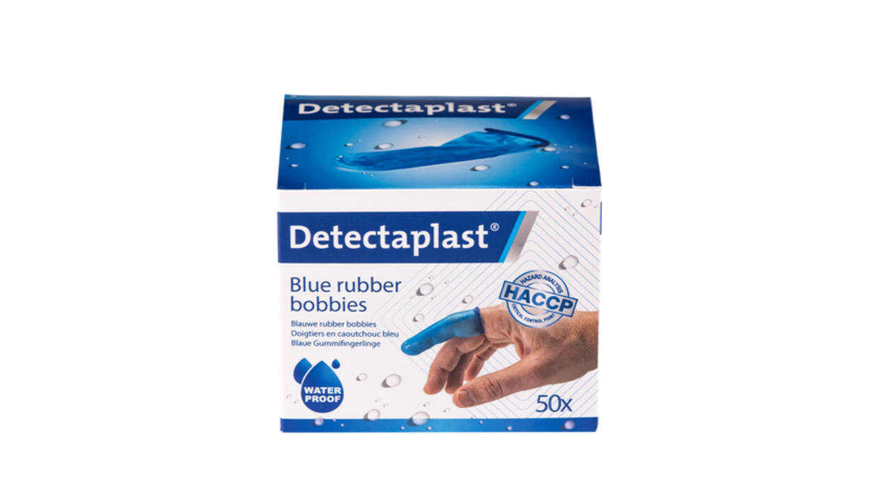 Vingerlingen Detectaplast rubber blauw 50 stuks
