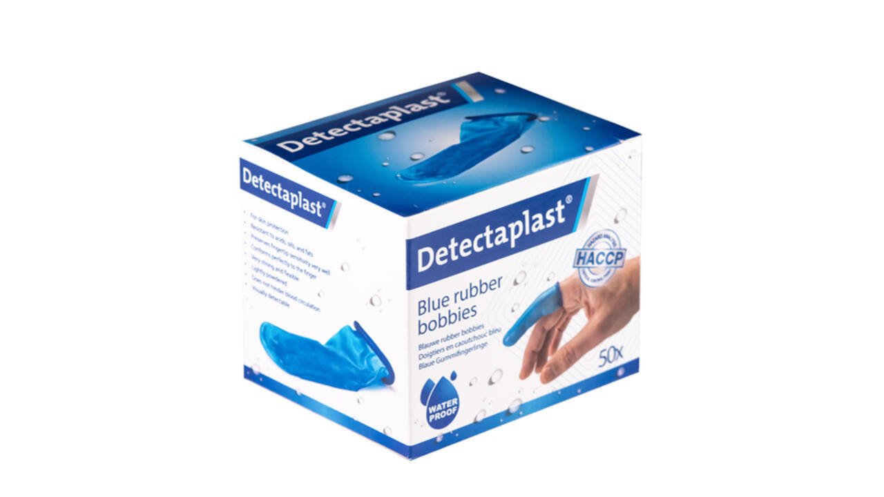 Vingerlingen Detectaplast rubber blauw 50 stuks