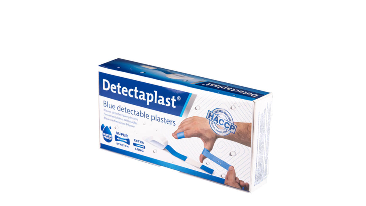 Waterafstotende blauwe pleister Detectaplast 180x20mm 100 stuks