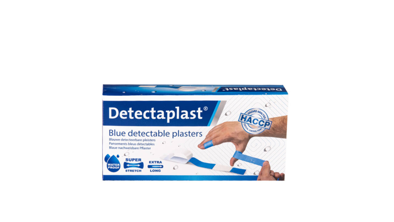 Waterafstotende blauwe pleister Detectaplast 180x20mm 100 stuks