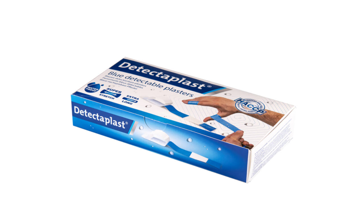 Waterafstotende blauwe pleister Detectaplast 180x20mm 100 stuks