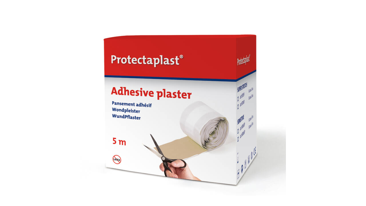 Elastische pleister Protectaplast bruin op rol 6cmx5m