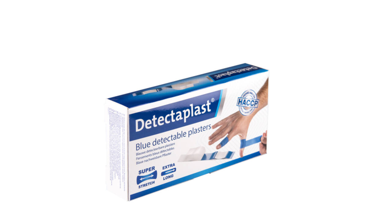 Elastische blauwe textielpleister Detectaplast 180x20mm 100 stuks