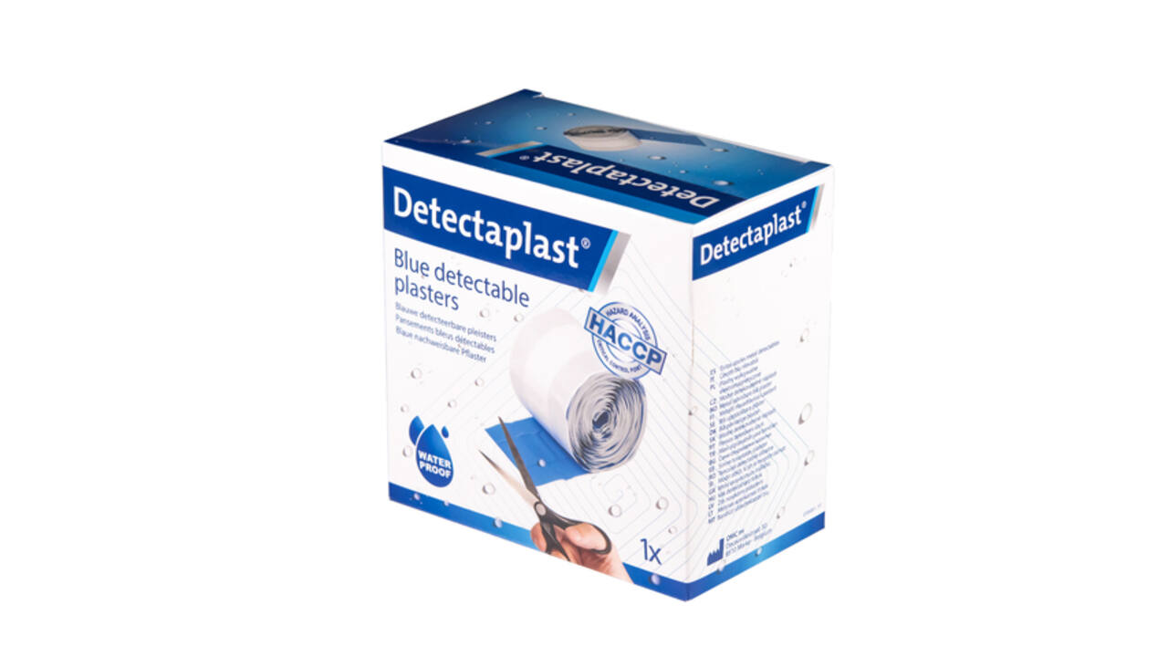 Waterafstotende blauwe pleister Detectaplast 6cmx5m