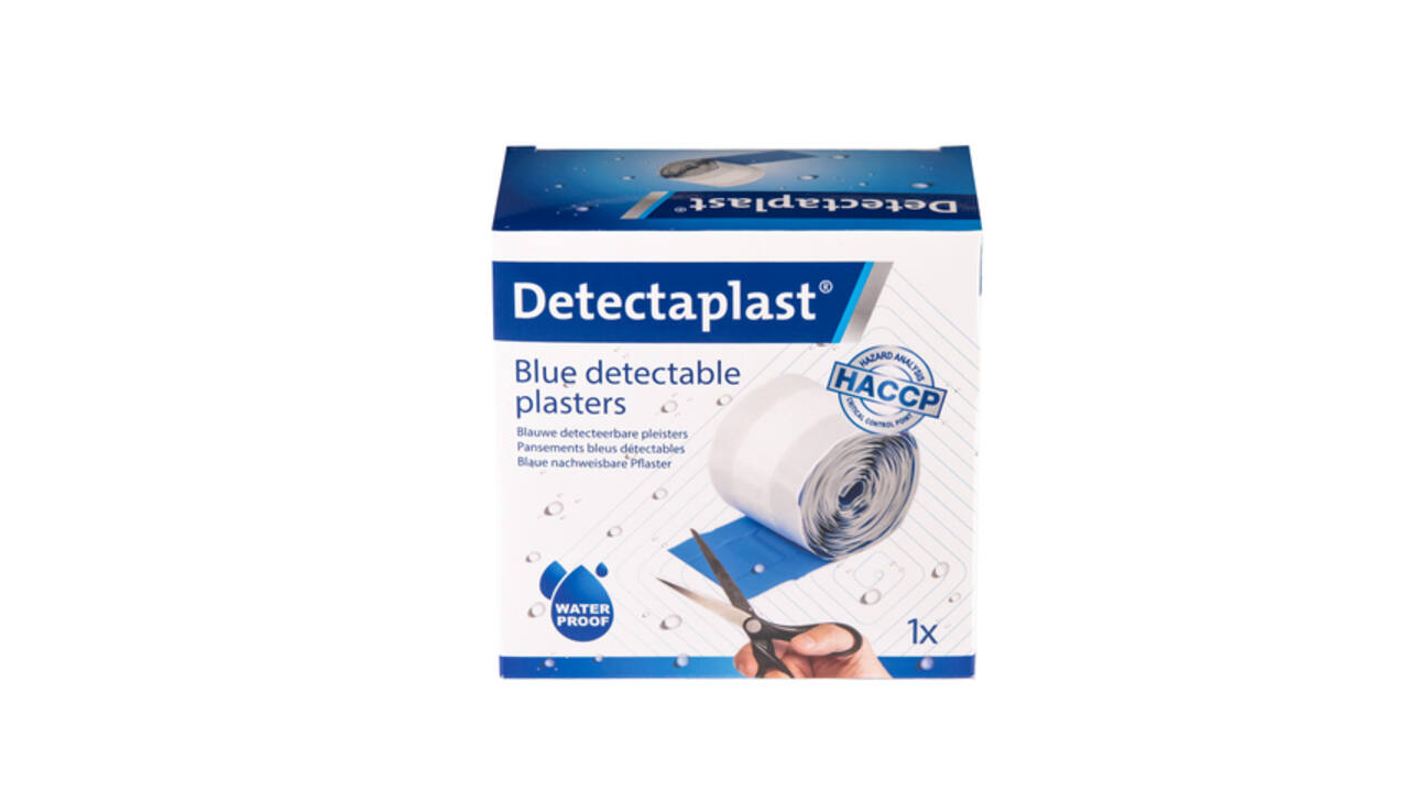Waterafstotende blauwe pleister Detectaplast 6cmx5m