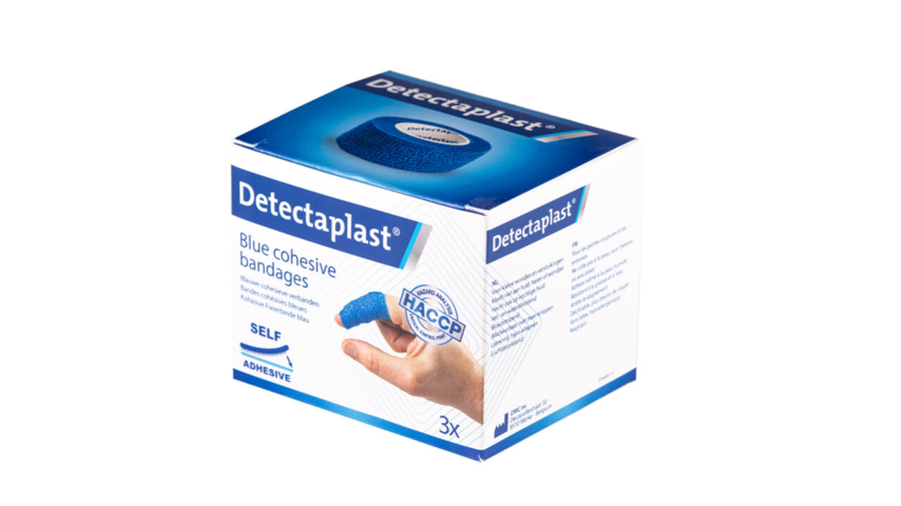 Snelpleister blauw Detectaplast 2,5cmx4,5m 3 stuks