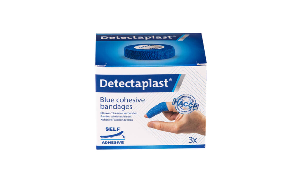 Snelpleister blauw Detectaplast 2,5cmx4,5m 3 stuks