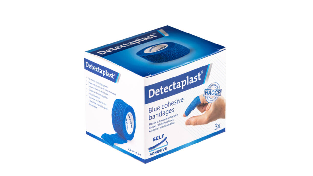 Snelpleister blauw Detectaplast 2,5cmx4,5m 3 stuks
