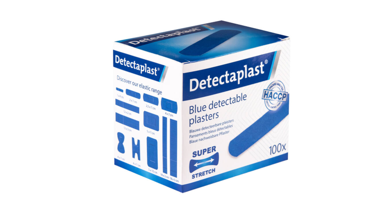 Elastische blauwe textielpleister Detectaplast 19x72mm 100 stuks